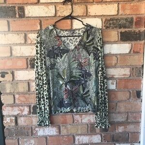 Anthropologie Bl^nk London Safari Elephant Long Sleeve blouse